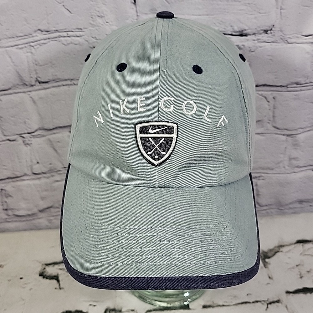 Nike Golf Hat Mens Faded Blue One Size Strapback Adjustable Cotton Ball Cap Flaw